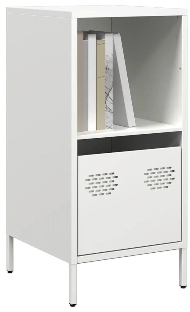 Credenza Bianca 35x39x73,5 Cm İn Acciaio Laminato A Freddo /