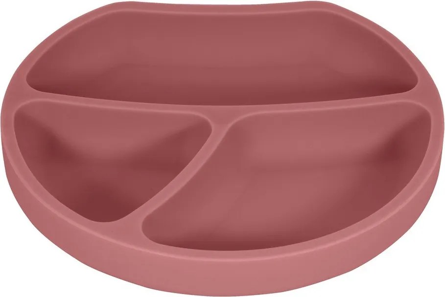 Piatto per bambini in silicone color mattone 19x20,5 cm Dusky Pink - Kindsgut