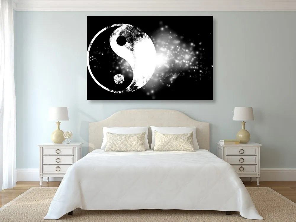 Quadro su tela – Simbolo Yin e Yang in bianco e nero