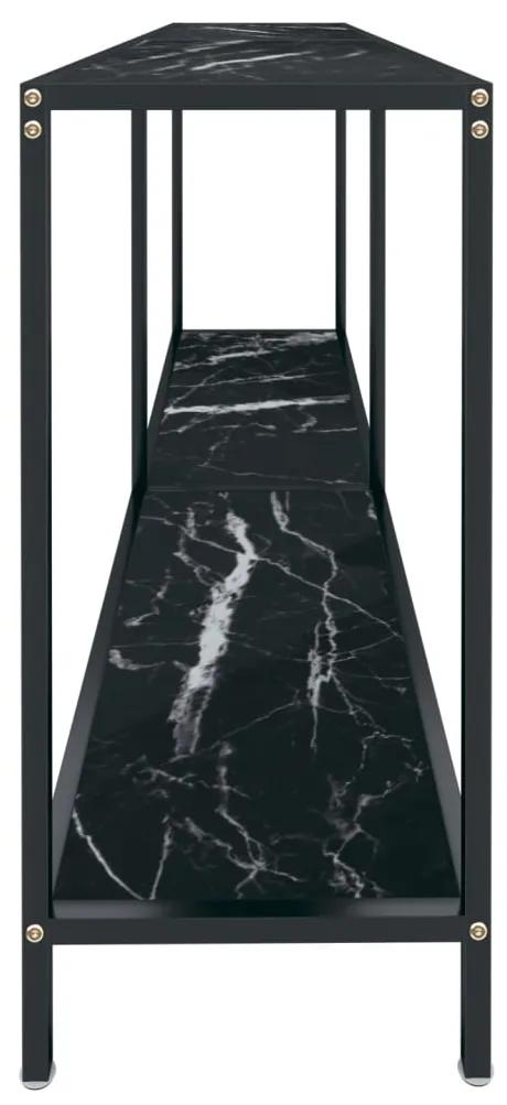 Tavolo consolle nero 160x35x75,5 cm in vetro temperato