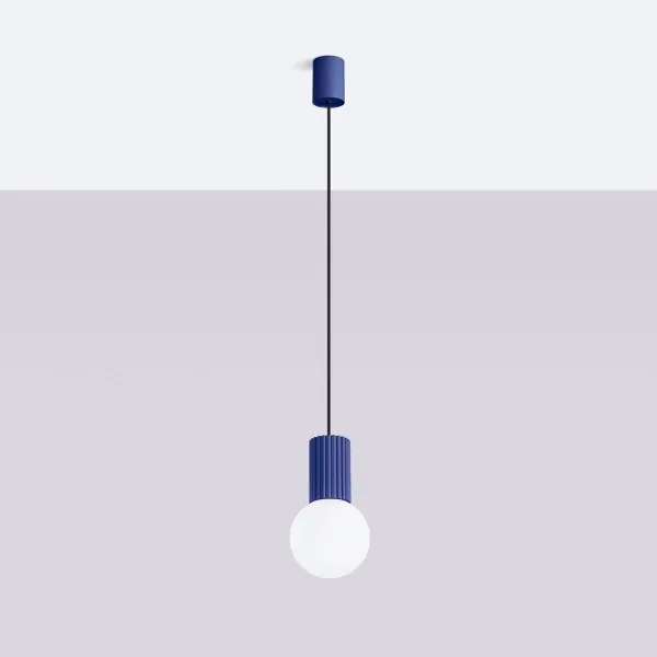 Sollux SL.1739 - Lampadario a sospensione con filo HALO 1xG9/8W/230V diametro 12 cm blu