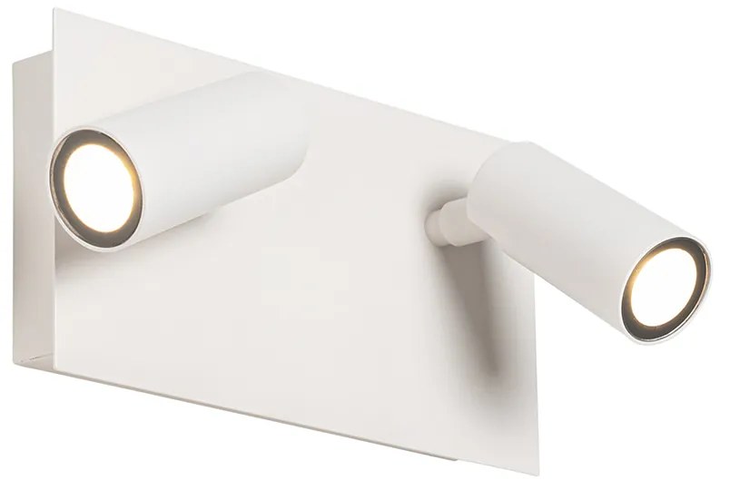 Lampada da parete per esterni moderna bianca con LED 2 luci IP54 - Simon