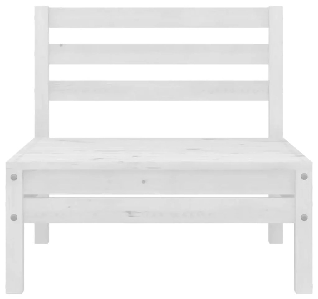 Set Divani da Giardino 4 pz Bianco in Legno Massello di Pino