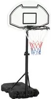 Canestro da Basket da Esterno per Bambini Altezza Regolabile 132,5-161,5 cm Multicolore