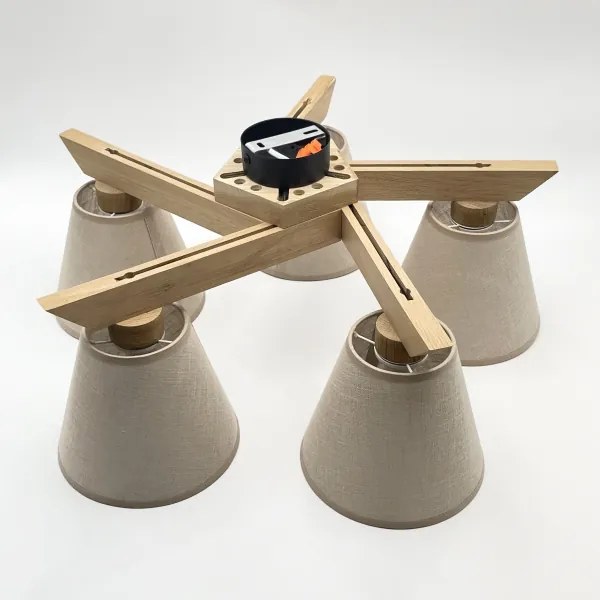 Brilagi - LED  Lampadario a plafone ANTHONY 5xE14/40W/230V quercia/beige