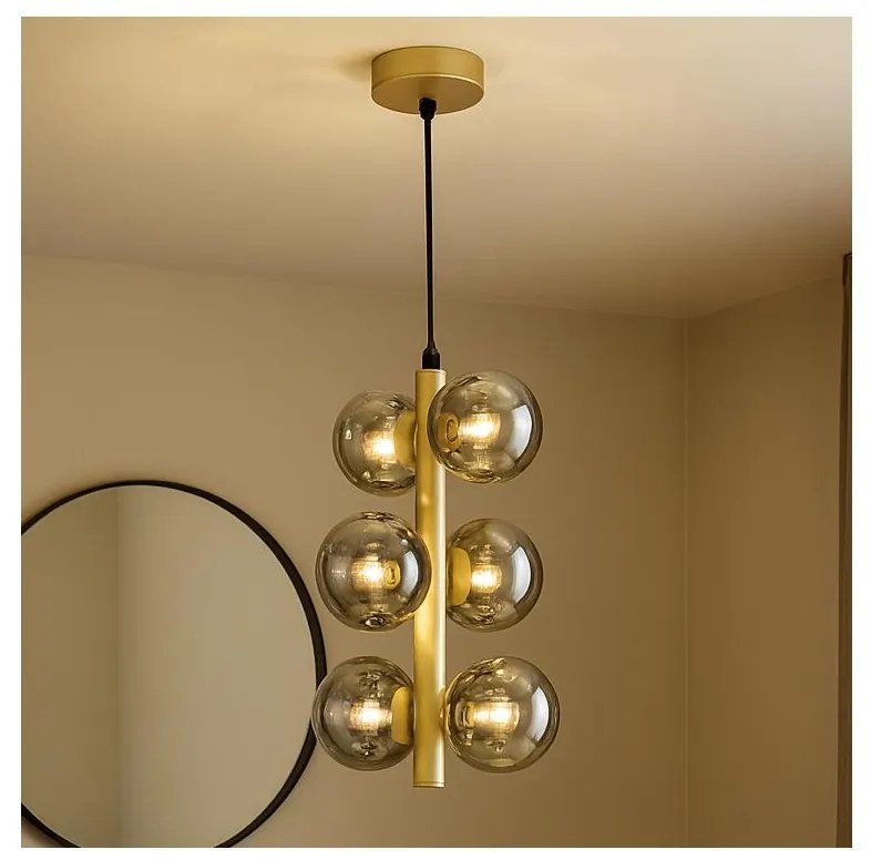 Brilagi - Lampadario LED a sospensione con filo MILLA 6xG9/3W/230V oro/fumé