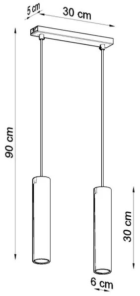 Sollux SL.0324 - Lampadario a sospensione con filo LAGOS 2 2xGU10/10W/230V bianco