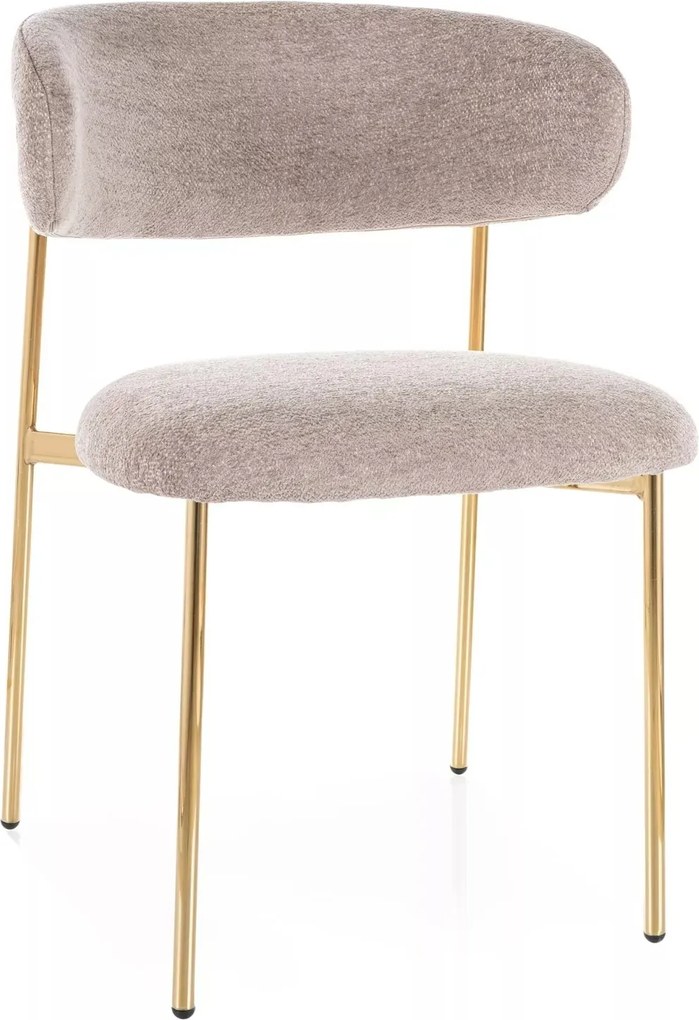 Sedia Elton Raven beige scuro / oro – 56x46x80 cm