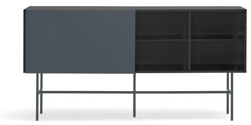 Cassettiera bassa nero-antracite con ante scorrevoli 180x91 cm Nube - Teulat