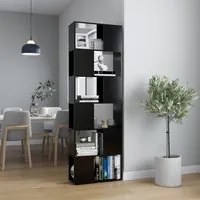 Libreria/Divisorio Nero 60x24x186 cm in Truciolato 809099