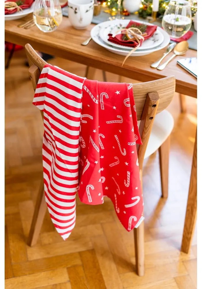 Asciugamani in cotone con motivo natalizio in set da 4 50x70 cm Candy Cane - Catherine Lansfield