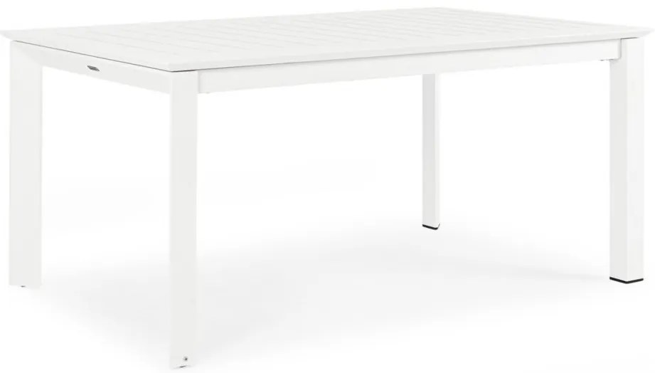 Tavolo allungabile KONNOR in alluminio bianco 160×100 cm – 240×100 cm