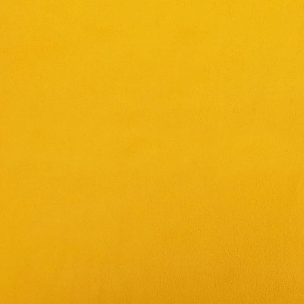 Poggiapiedi giallo senape 60x60x36 cm in velluto