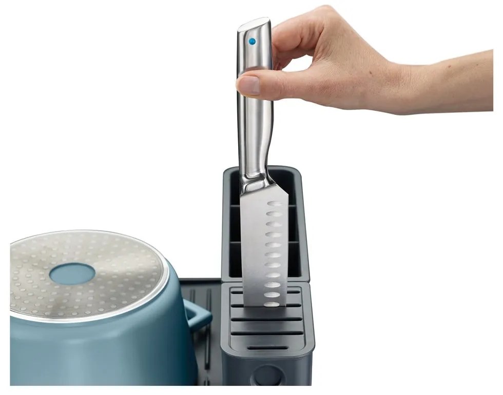 Scolapiatti in metallo blu-argento Extend - Joseph Joseph