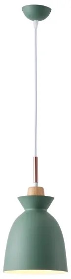 Lampadario a sospensione con filo 1xE27/15W/230V verde diametro 19,5 cm
