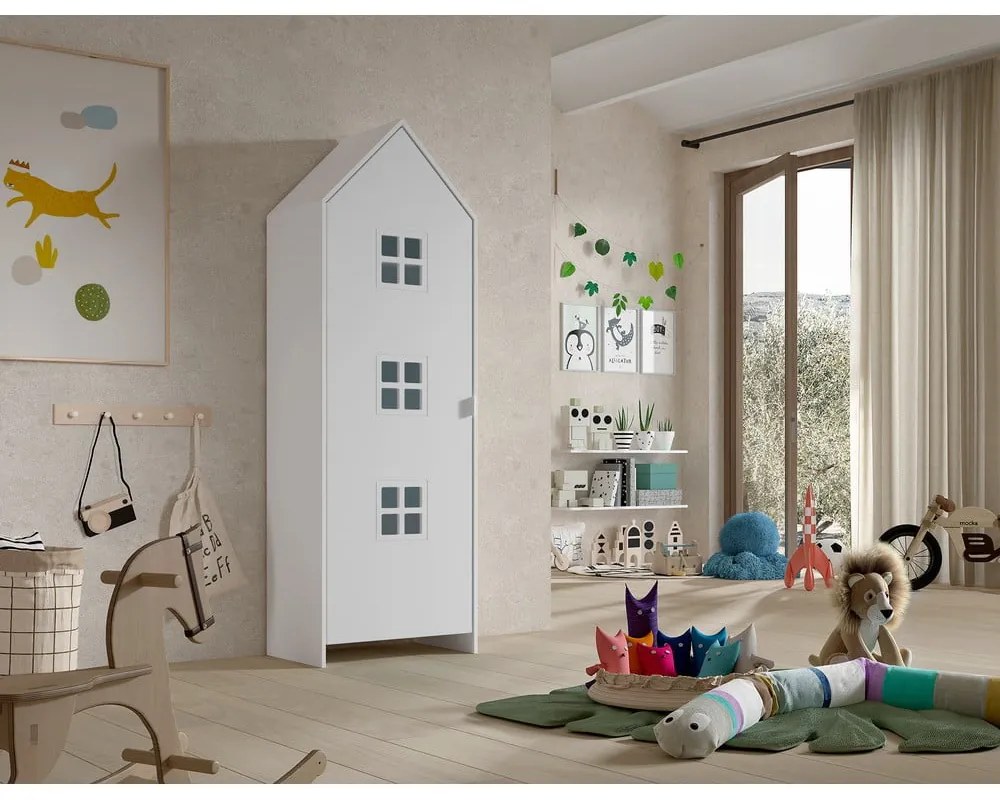 Armadio per bambini bianco in legno di pino 37x172 cm Casami Bruges - Vipack