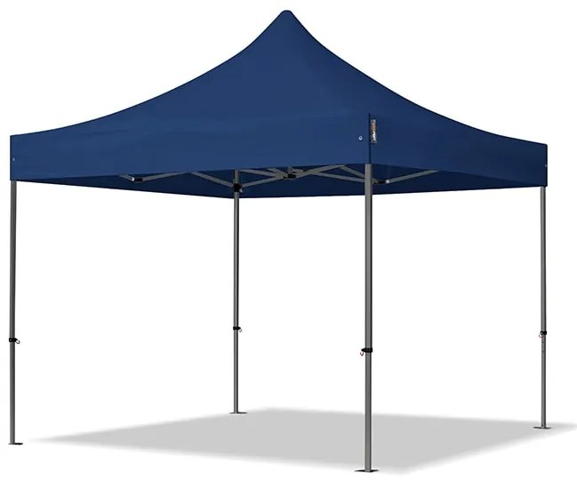 TOOLPORT 3x3m gazebo pieghevole con laterali (finestre panoramiche), PREMIUM acciaio, blu scuro - (600008)