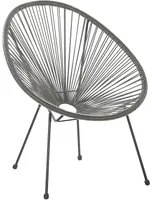 Sedia da giardino Papasan in rattan sintetico grigio scuro moderna