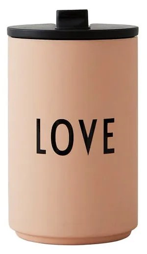 Tazza termica arancione e beige da 350 ml Love - Design Letters