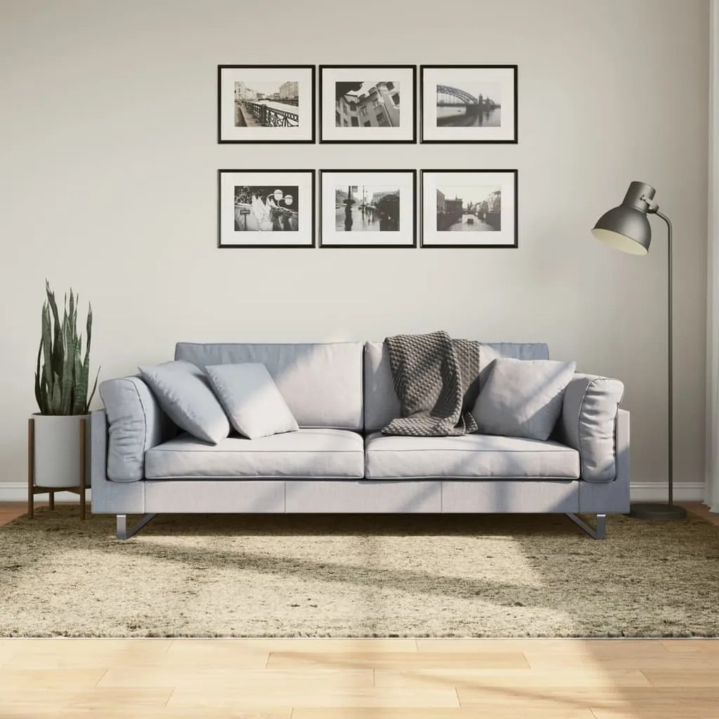 Tappeto Shaggy Pamplona A Pelo Lungo Moderno Oro 160x230 Cm /