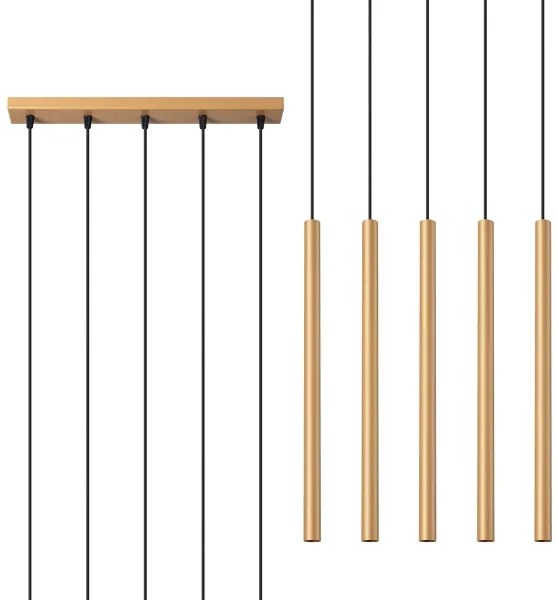 Sollux SL.1173 - Lampadario a sospensione con filo PASTELO 5xG9/8W/230V oro