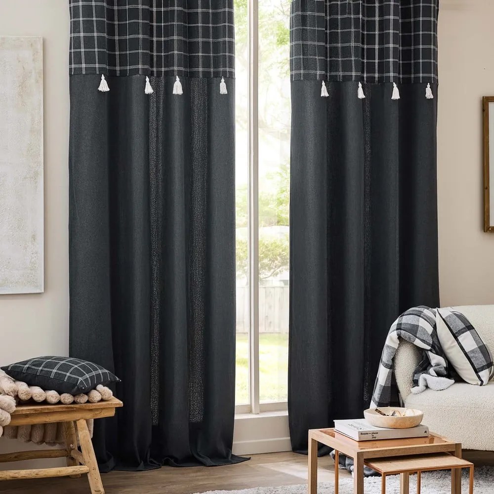 Tenda color antracite in misto cotone 140x240 cm Everest – douceur d'intérieur