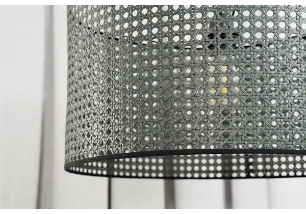 Duolla - Lampadario a sospensione con filo ROLLER RATTAN 1xE27/15W/230V diametro 45 cm nero