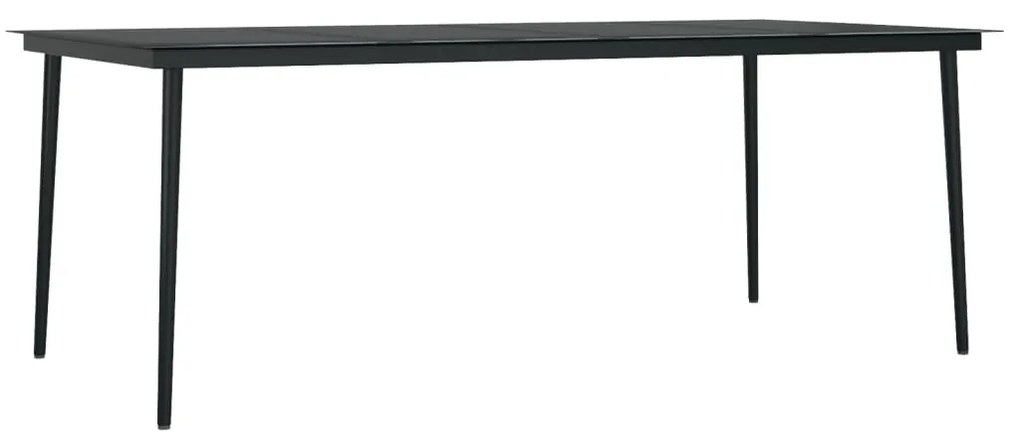 Set da pranzo per giardino 7 pz con cuscini nero