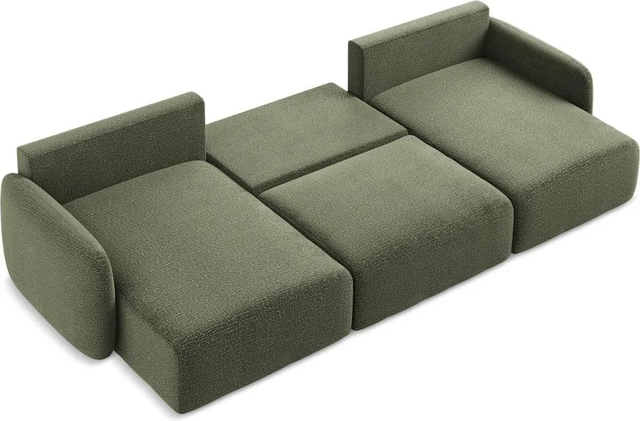 Divano angolare verde allungabile/con contenitore Kalena – Makamii