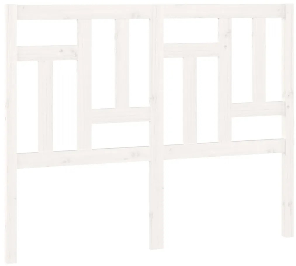 Testiera per letto bianca 125,5x4x100 cm legno massello di pino