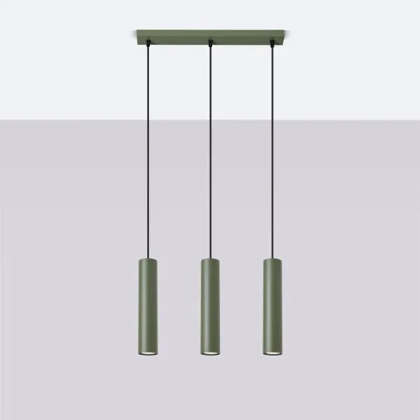 Sollux SL.1486 - Lampadario a sospensione con filo LAGOS 3xGU10/10W/230V verde