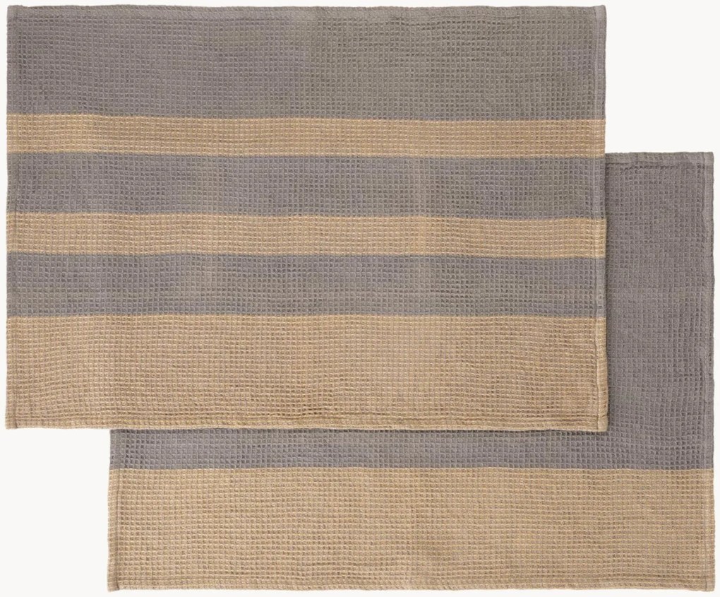 Set di 2 strofinacci in cotone organico Gano