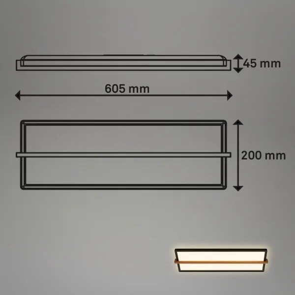 Briloner 3846015 - Plafoniera LED/22W/230V 60,5x20 cm