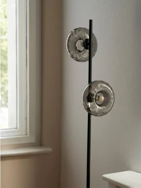 Osram - Lampada a piantana DECOR SMOKE 2xE14/12W/230V nero/grigio fumé