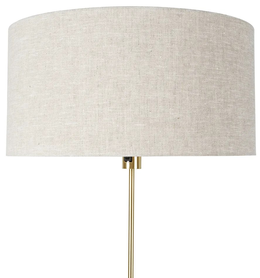 Lampada da terra regolabile oro con paralume grigio chiaro 50 cm - Parte