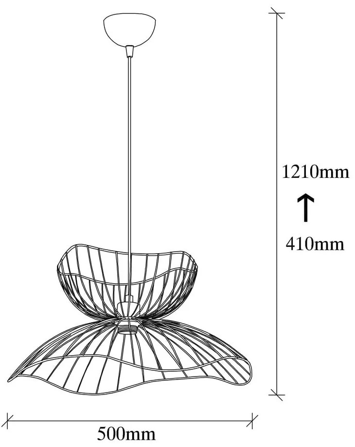 Lampadario nero con paralume in metallo ø 50 cm Farac – Opviq lights