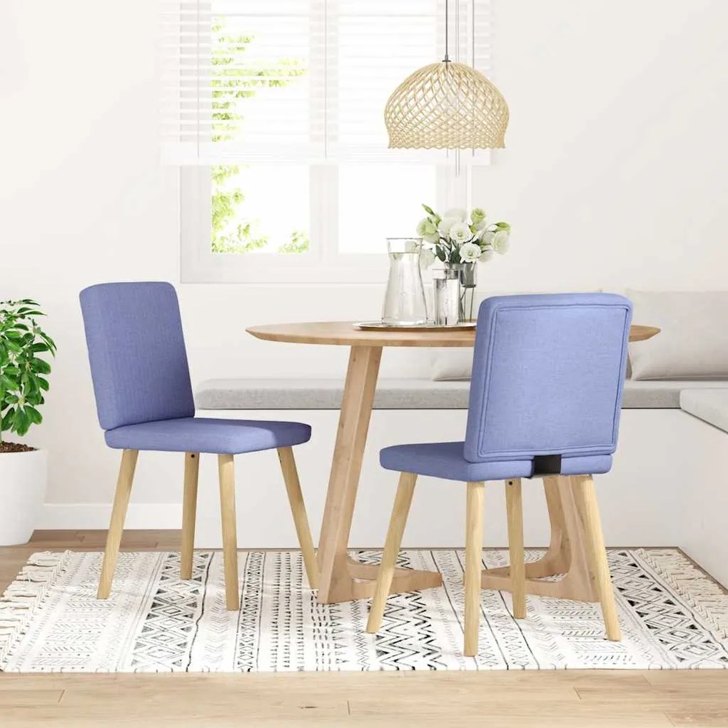 Sedie Da Pranzo 2 Pz Blu Jeans İn Tessuto /