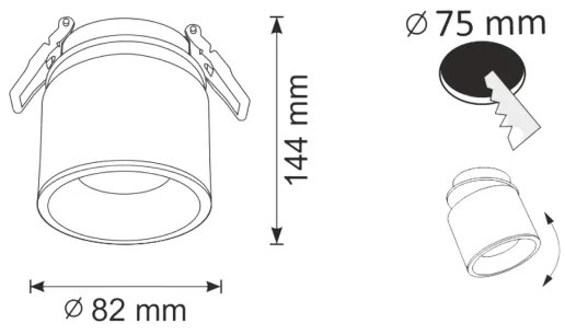 Faretto da incasso HARON 1xGU10/10W/230V bianco/oro