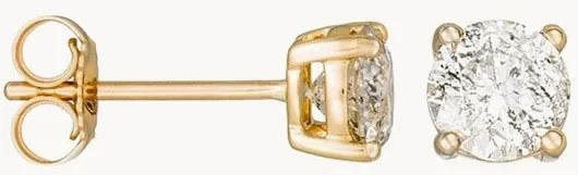 Orecchino singolo in oro giallo con diamanti