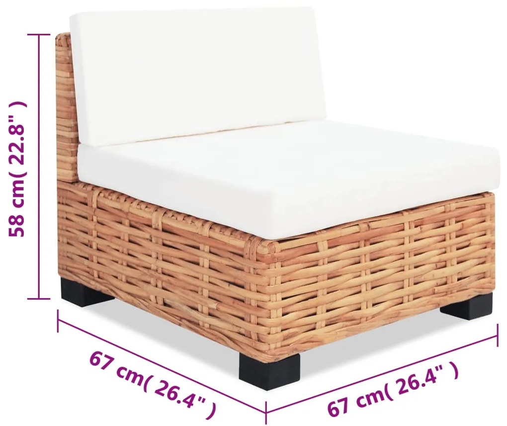 Set Divano 27 pz in Rattan Naturale