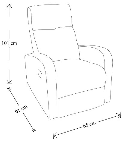 Poltrona relax manuale reclinabile FORTUNA con tessuto in microfibra GRIGIO