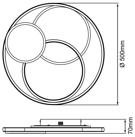 Brilliant - Plafoniera LED dimmerabile RUNDA LED/50W/230V 3000-6500K nero + +TC