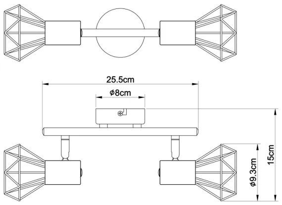 Globo 54802-2 - Faretto XARA I 2xE14/40W/230V