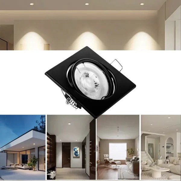 Faretto da incasso 1xGU10/MR16/10W/230V 9x9 cm nero