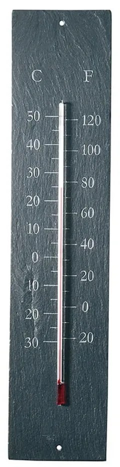 Termometro da parete in ardesia liscia, 45 x 10 cm - Esschert Design