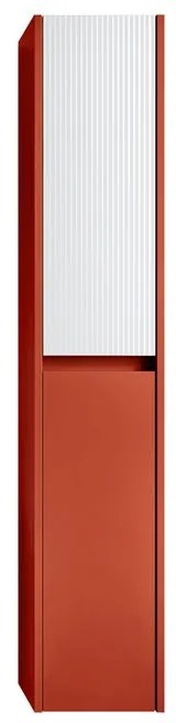 Colonna per mobile bagno Niwa 2 ante P 27 x L 30 x H 160 cm laccato opaco paprika con vetro bianco cannettato