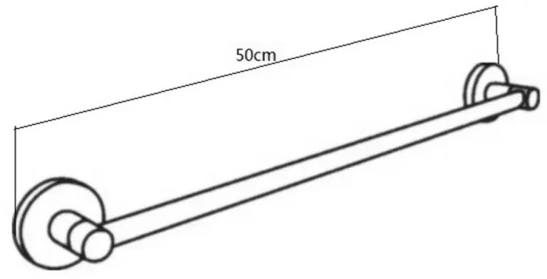 Porta asciugamani da parete 50 cm in metallo cromato Sprint