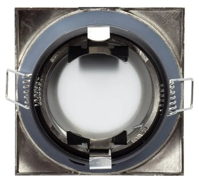 Portafaretto IP65 Quadrato da Incasso per GU10 Foro Ø70mm Acciaio Inox