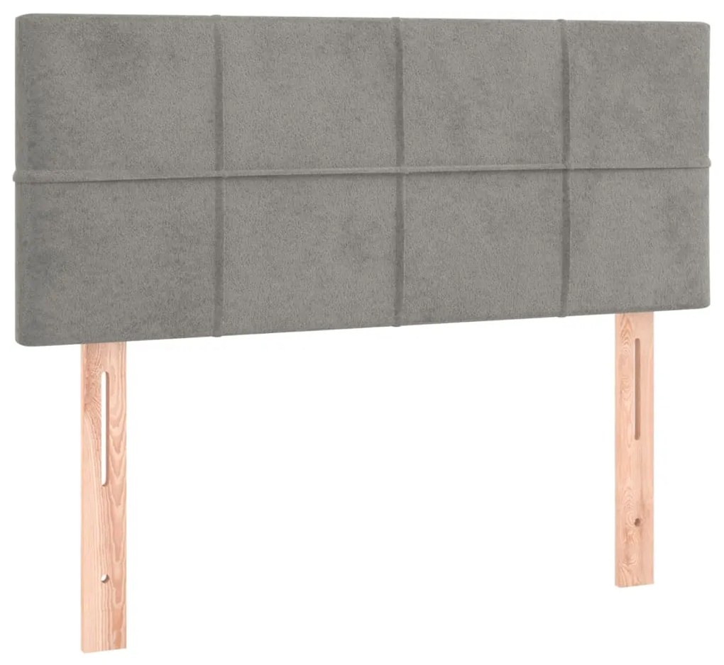 Testiera grigio chiaro 80x5x78/88 cm in velluto