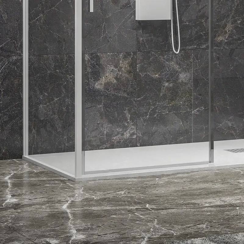 Cabina doccia 80x110 colore bianco vetro 6mm altezza 200h | KLA-4000W - KAMALU